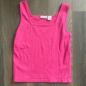 Vintage Energie hot pink square neck sleeveless tank top